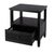 Spritely Home Accent Furniture Flagstaff 25 in. W Rectangular Cane 1 Drawer Nightstand with Top Open Shelf, Black Cane For Sale - Image 4 of 9
