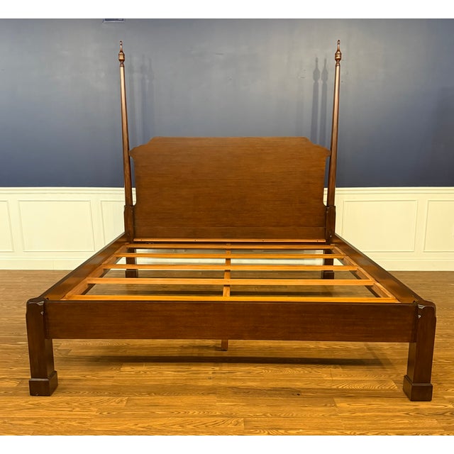 Traditional King Size Pencil Post, Two Post Bed by Leighton Hall - Showroom Sample For Sale - Image 10 of 10