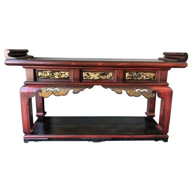 Red 19th Century Chinese Altar Table For Sale - Image 8 of 8