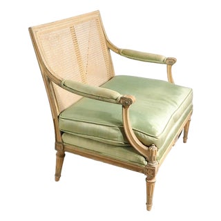 Vintage French Style Caned Back Settee For Sale