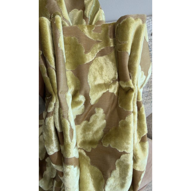 Early 21st Century Set of 5 Custom Cut Velvet Interlined Drapery Panels, 100" Long For Sale - Image 5 of 7