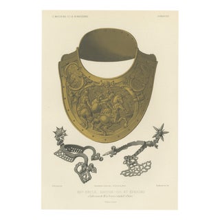 Ferdinand Séré, Sixteenth Century Gorget and Spurs, Soltykoff Collection, 1851, Chromolithograph For Sale