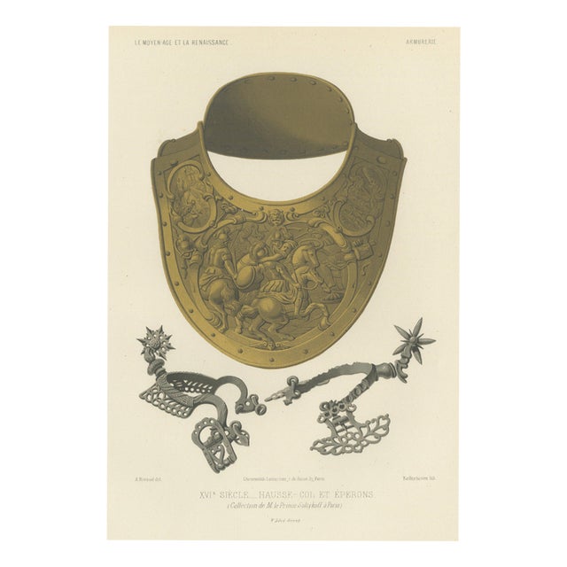 Ferdinand Séré, Sixteenth Century Gorget and Spurs, Soltykoff Collection, 1851, Chromolithograph For Sale
