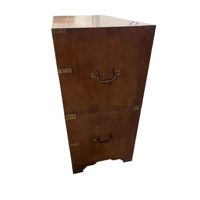 19th Century English Mahogany Campaign Chest For Sale - Image 3 of 13