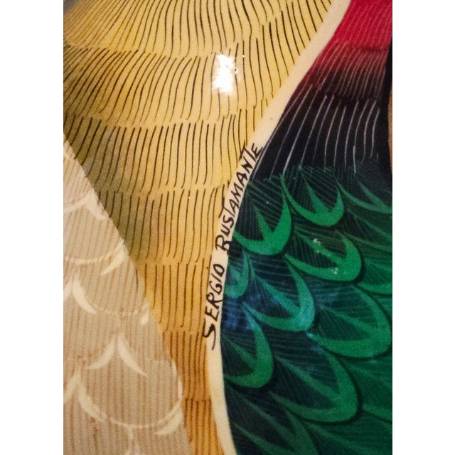 Mid-Century Modern Mid 20th Century Sergio Bustamante Vintage Paper Mâché Duck Planter – Hand-Painted Mexican Folk Art For Sale - Image 3 of 7