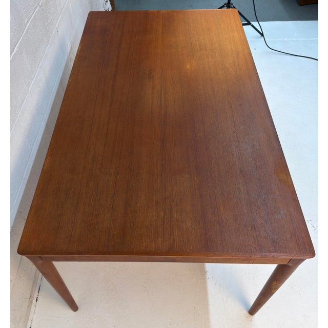 Vintage Danish Mid-Century Modern Teak Expandable Dining Table For Sale - Image 12 of 18
