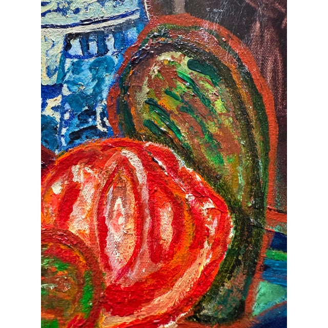 Colorful Still Life With Blue Pitcher For Sale In Houston - Image 6 of 10