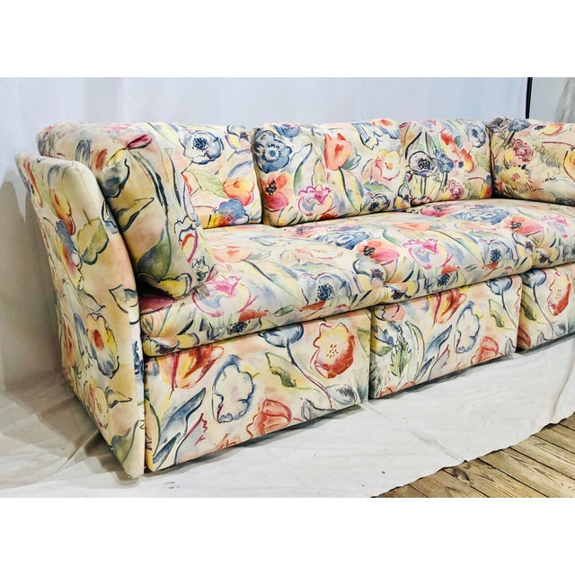 Vintage Post Modern Abstract Floral Sofa Chairish