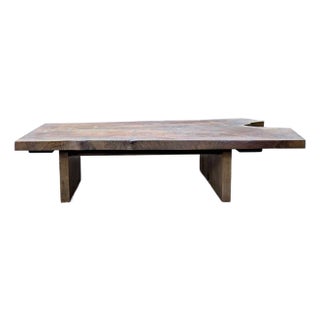 Attributed Hudson Furniture Single Walnut Slab Coffee Table For Sale