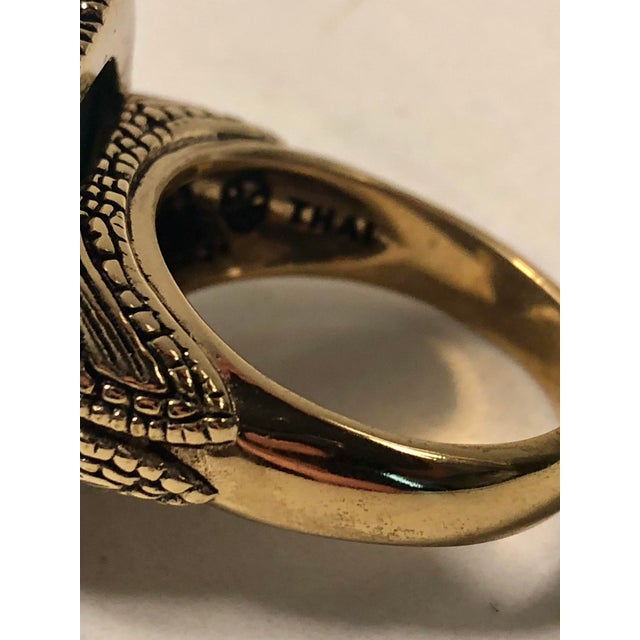 1990s Barse Turquoise Gold Ring (Unisex), Size 10.5 For Sale - Image 4 of 12