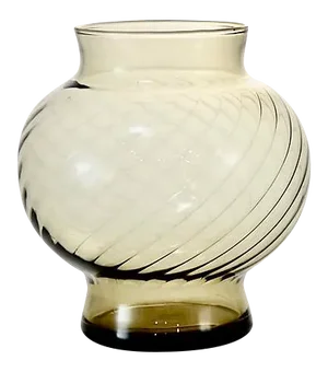 Mid Century Smoked Glass Optic Ball Vase