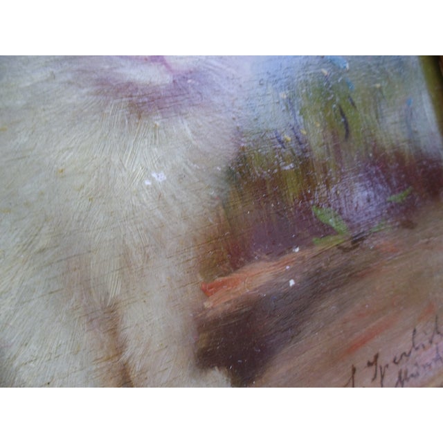 Sophie Sperlich, Victorian Cat, 1800s, Oil and Wood, Framed For Sale - Image 4 of 18