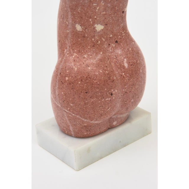 Stone Vintage Pink Marble Female Torso Sculpture, 1970's For Sale - Image 7 of 13