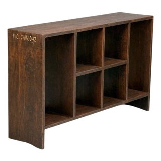 Pierre Jeanneret, 6-Hole File Rack or Bookcase, Teak, Chandigarh, 1960s For Sale
