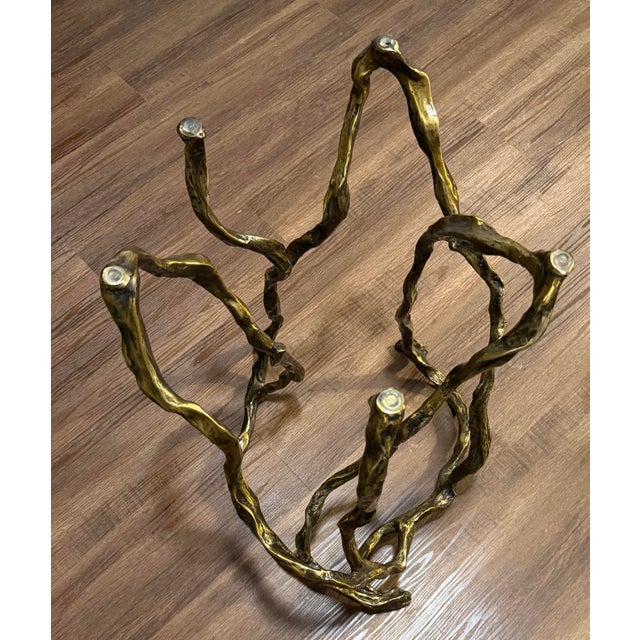 Studio a by Global Views Twistwood Side Table-Antique Brass For Sale In Dallas - Image 6 of 8