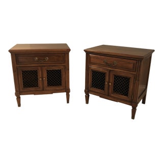 1960s Vintage Italian Provincial Solid Cherry Vintage Nightstands - a Pair For Sale