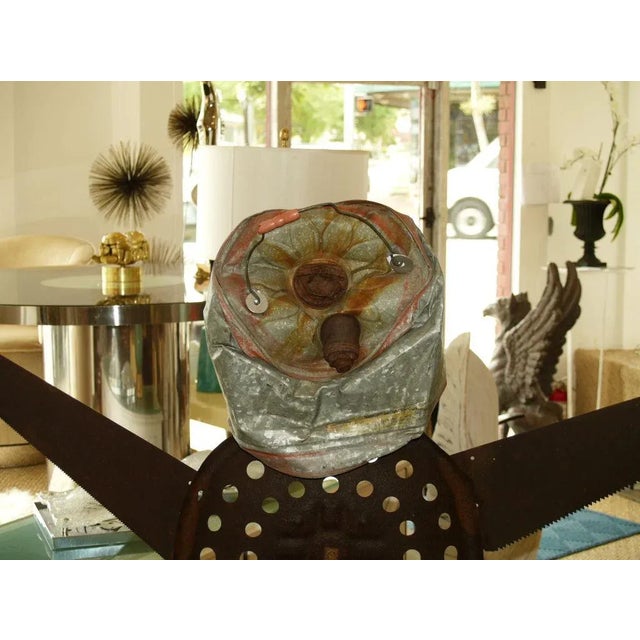 1989 Vintage Rustic Sculpture on Wooden Base For Sale - Image 10 of 10