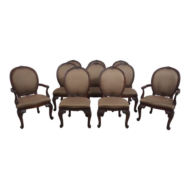 Set of 10 Henredon Georgian Mahogany Dining Room Chairs For Sale
