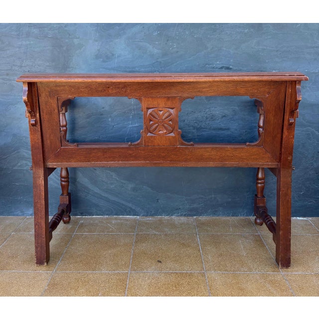 Spanish Castilian Style Oak Bench, Early 20th Century For Sale - Image 10 of 10