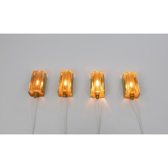 Gold Vintage Atlantic Wall Lamps by Vitrika, 1970s, Set of 4 For Sale - Image 8 of 11
