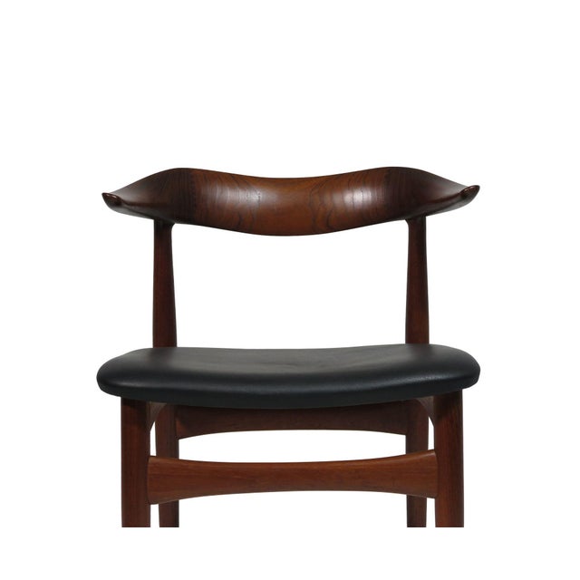 Mid-Century Modern Pair of Teak Horn Chairs Attributed to Kurt Færch for Slagelse, 1958, Restored For Sale - Image 3 of 16