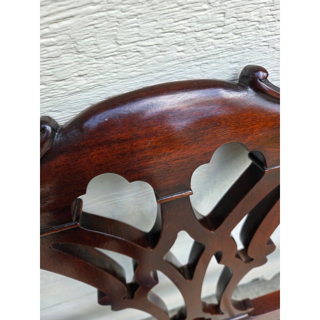 Chippendale Drexel 18th Century Classics Twin Mahogany Headboards - A Pair For Sale - Image 9 of 17