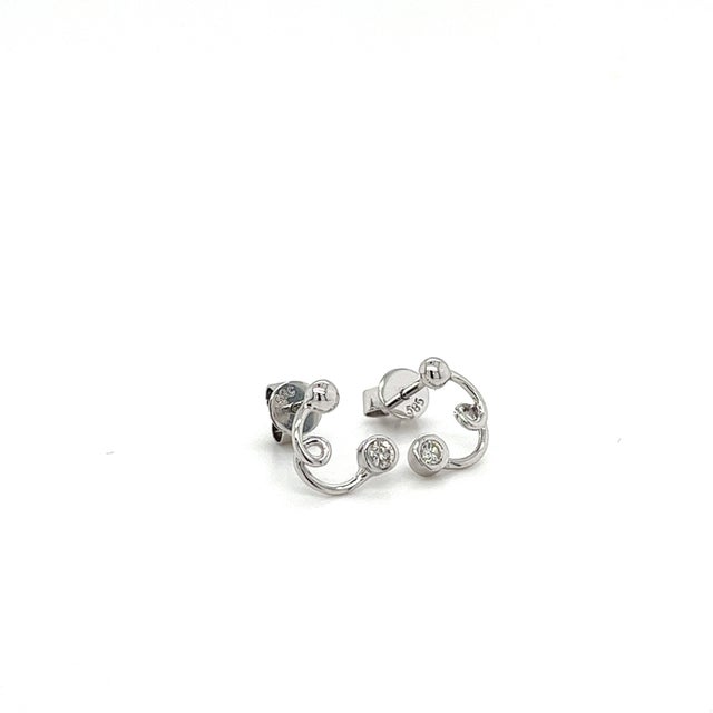 Cute and dainty stud earrings without breaking the bank. Set in 14k SOLID gold and two round cut, natural, mined diamonds....