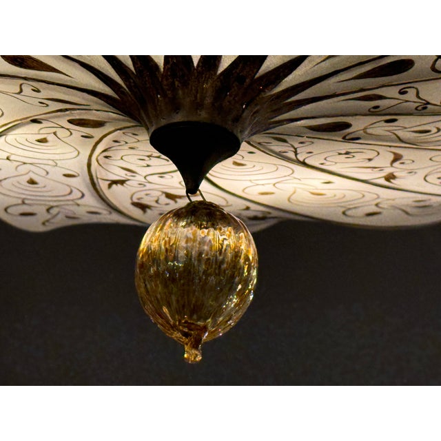 Feneri Lighting & Company Hand-Painted Light Pendant, Vintage For Sale - Image 12 of 12