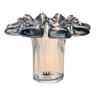 Handmade Crinoline Vase in Crystal Glass by Göran Wärff & Ann Wärff for Kosta Boda, Sweden, 1970s For Sale