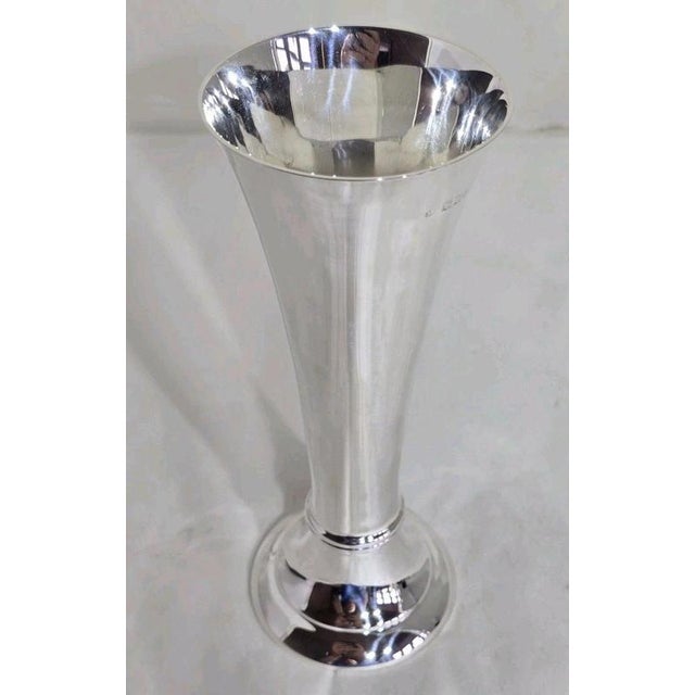 Silver Antique George V Sterling Silver Bud Vase from Charles Edwards, London, 1918 For Sale - Image 8 of 18