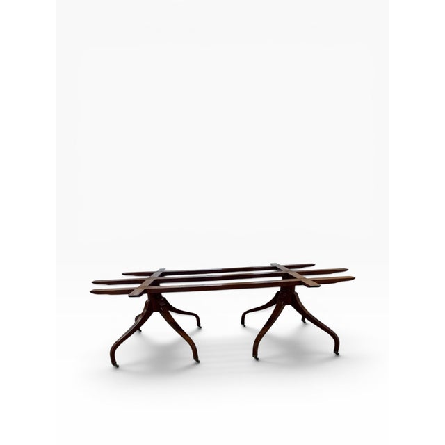 Brass Dennis & Leen–Attributed Regency Style Double-Pedestal Dining Table — 104” For Sale - Image 8 of 16
