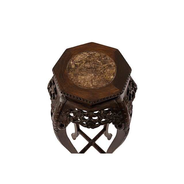 Late 20th Century Vintage Ming Dynasty Style Pedestal Plant Stand For Sale - Image 4 of 7