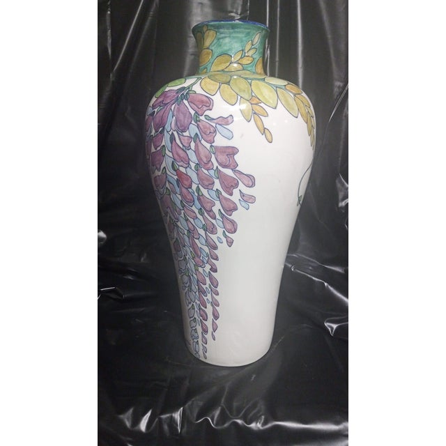 Modern Large Hand-Painted Vase from Cerámicas Benlloch Manises, Spain, 1980s For Sale - Image 3 of 9