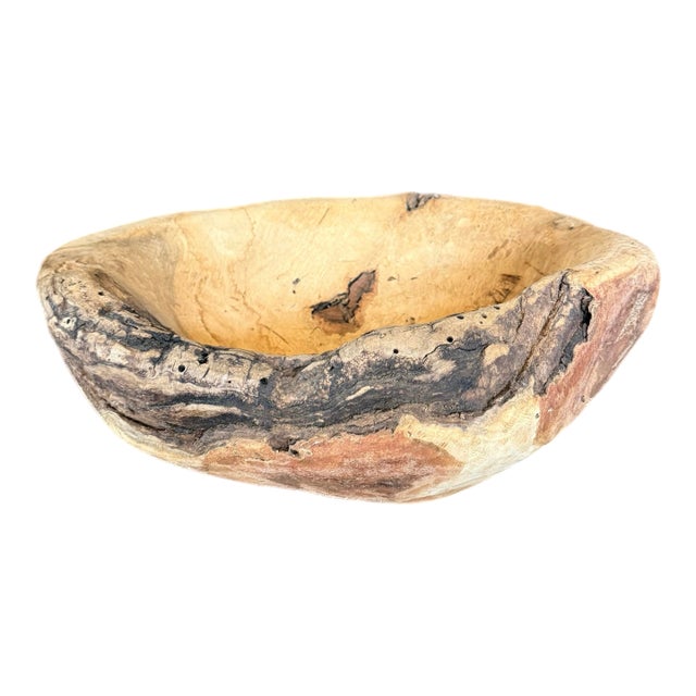 Live Edge Cherry Burl Wood Bowl Hand Crafted 16.25” X 14.5” X 7.75” Wv Basin For Sale