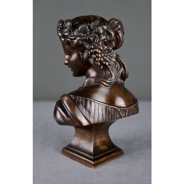Bust of a Bacchante, 1890s, Bronze For Sale - Image 6 of 11