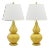 26 Inch H Double Gourd Table Lamp in Yellow - a Pair For Sale