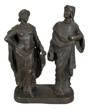 Antique Bronze of Dante Alighieri and Beatrice, 19th Century
