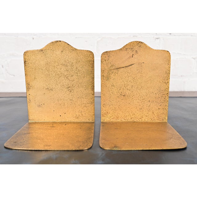 Tiffany Studios New York Bronze Doré Zodiac Bookends, Circa 1910 For Sale - Image 9 of 13
