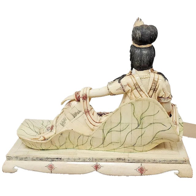 Chinese Reclining Guanyan Made of Bone & Bone Tiles For Sale - Image 4 of 8