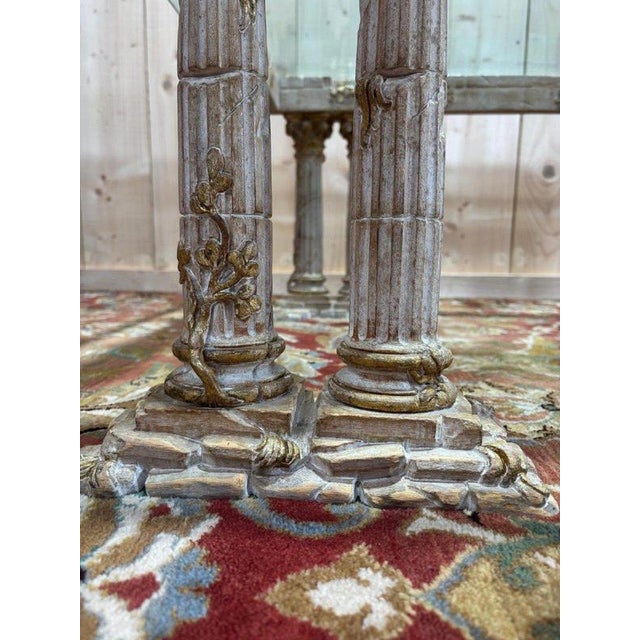 Coffee Table with Corinthian Columns and Glass Top For Sale - Image 3 of 10