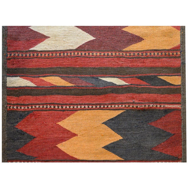 Vintage Mid Century Baluch Kilim Runner For Sale - Image 4 of 9