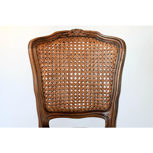 Brown Vintage Italian Double Caned Side Chair For Sale - Image 8 of 13