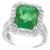 8 Carat Emerald Cut Colombian Emerald and Diamond 18 Karat Gold Ring Estate For Sale