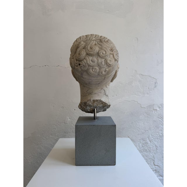 Italian Artist, Head of a Young Woman Sculpture, 1800s, Marble For Sale - Image 10 of 14