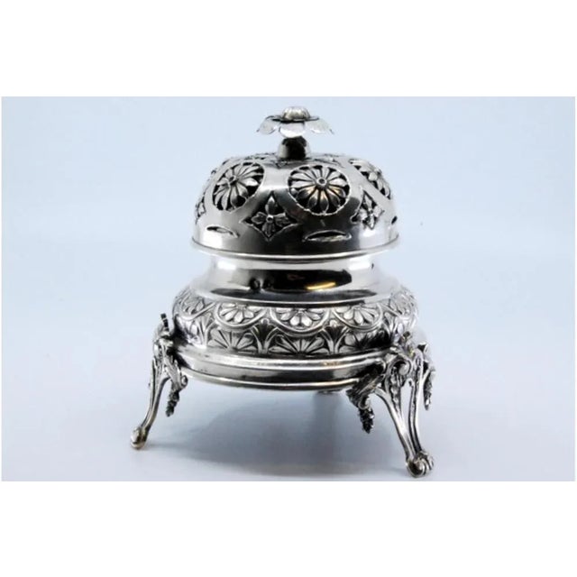 Silver Bell with Floral Reliefs, in Very Good conditions. Designed 1890 to 1919 This piece has an attribution mark, I am...