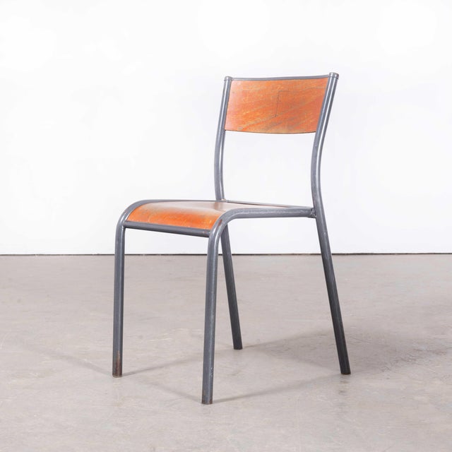 French Light Grey Dining Chairs from Mullca, 1950s, Set of 4 For Sale - Image 6 of 18