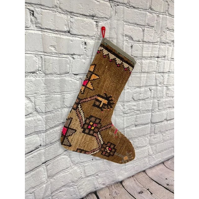Turkish Kilim Rug Christmas Stocking For Sale - Image 4 of 4