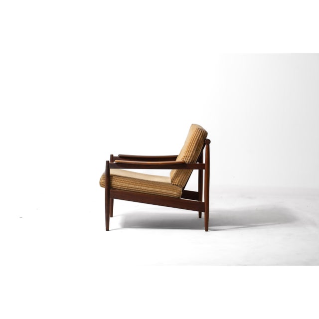 Wood Danish Lounge Chair in Teak and Corduroy, 1960s For Sale - Image 7 of 13