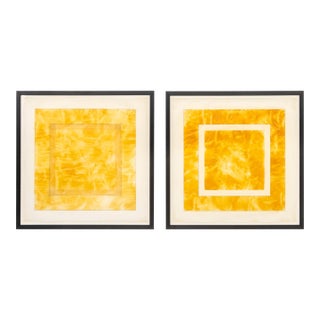 Joseph Gardella Yellow Square Diptych Mixed Media For Sale
