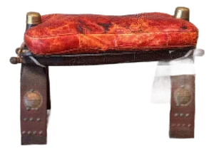 Moroccan Vintage Leather Saddle Footstool – Handcrafted & Tooled